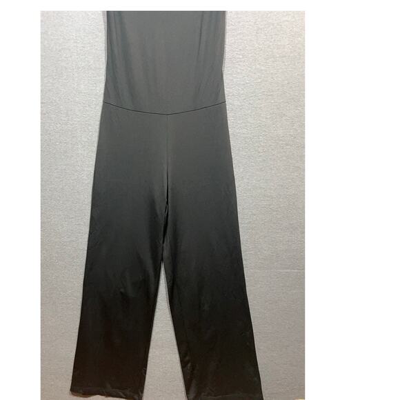 Vintage Paradox Womens Open Back Strapless Black Jumpsuit Size 12 Nylon Blend - Picture 6 of 12